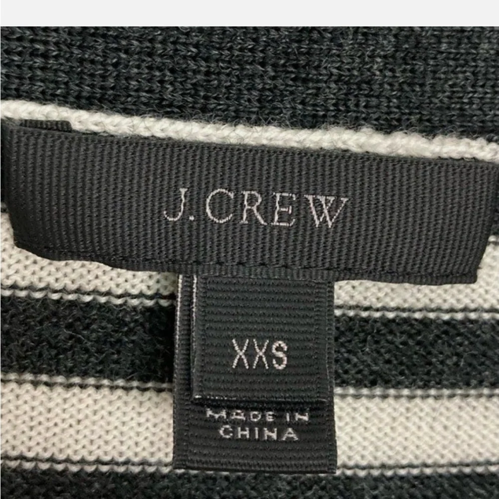 J. Crew Harlow Wool Cardigan Sweater Womens Size XXS Striped Fringe VNeck stripe